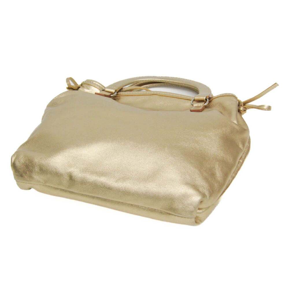 PRADA Gold Leather Shoulder Bag - Picture 3 of 14